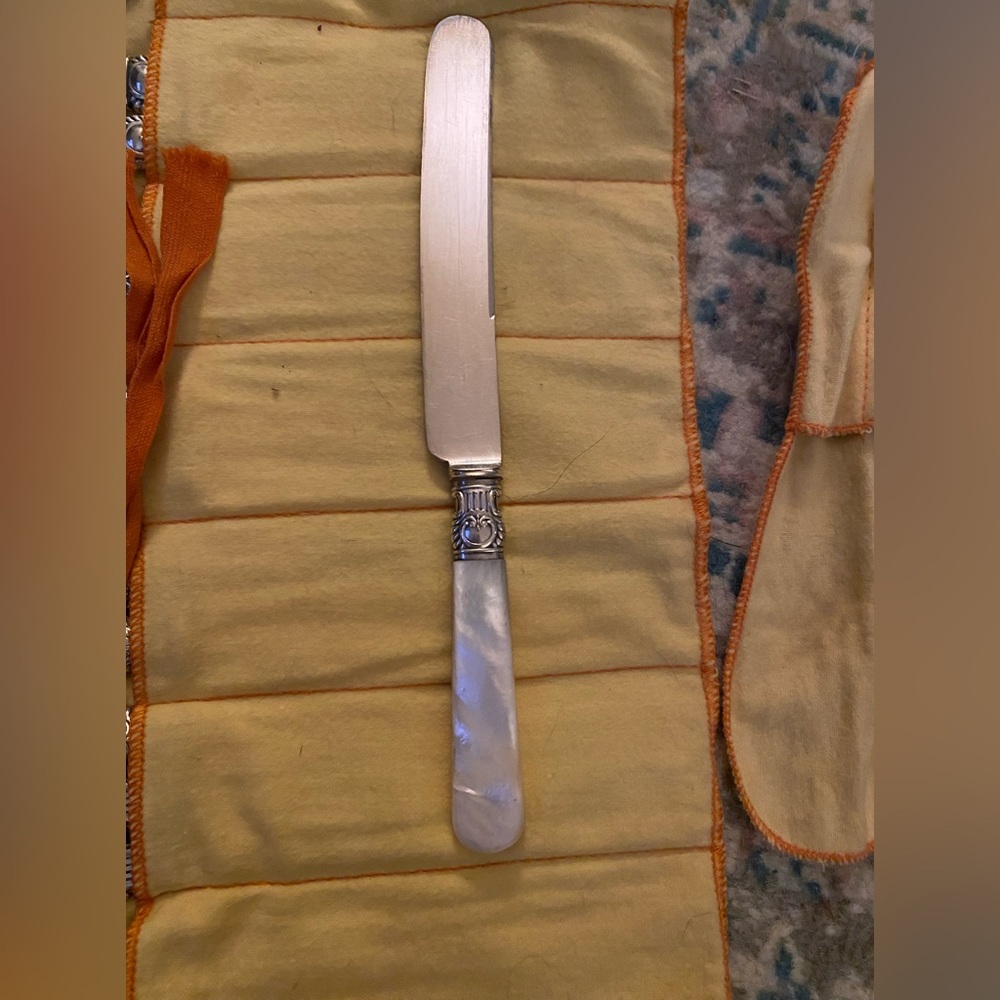 Sterling silver knife with abalone handle